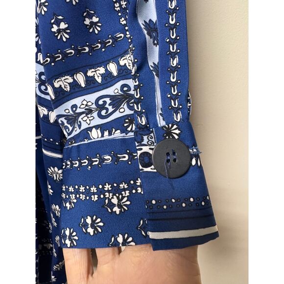 ZARA Patchwork Bandana Print Pleated Skirt Mini Dress w/ Necktie, Sz M - Picture 9 of 12